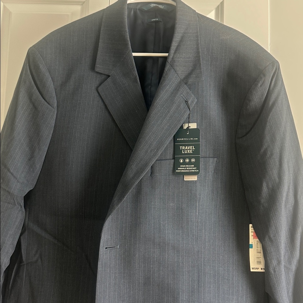Men's Blue Pinstripe Suit Jacket